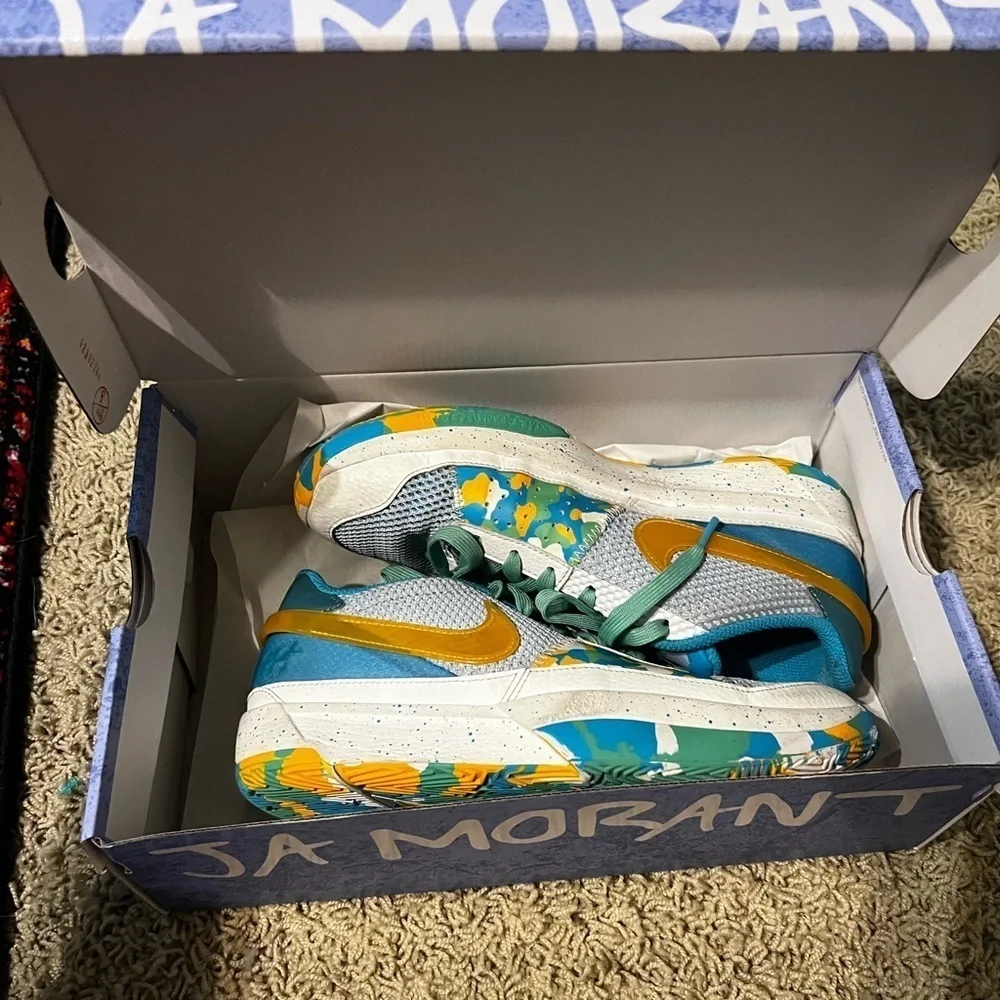 Nike Ja 1 'Water Battle' Blue Sneaker, Size 7Y / 8.5W